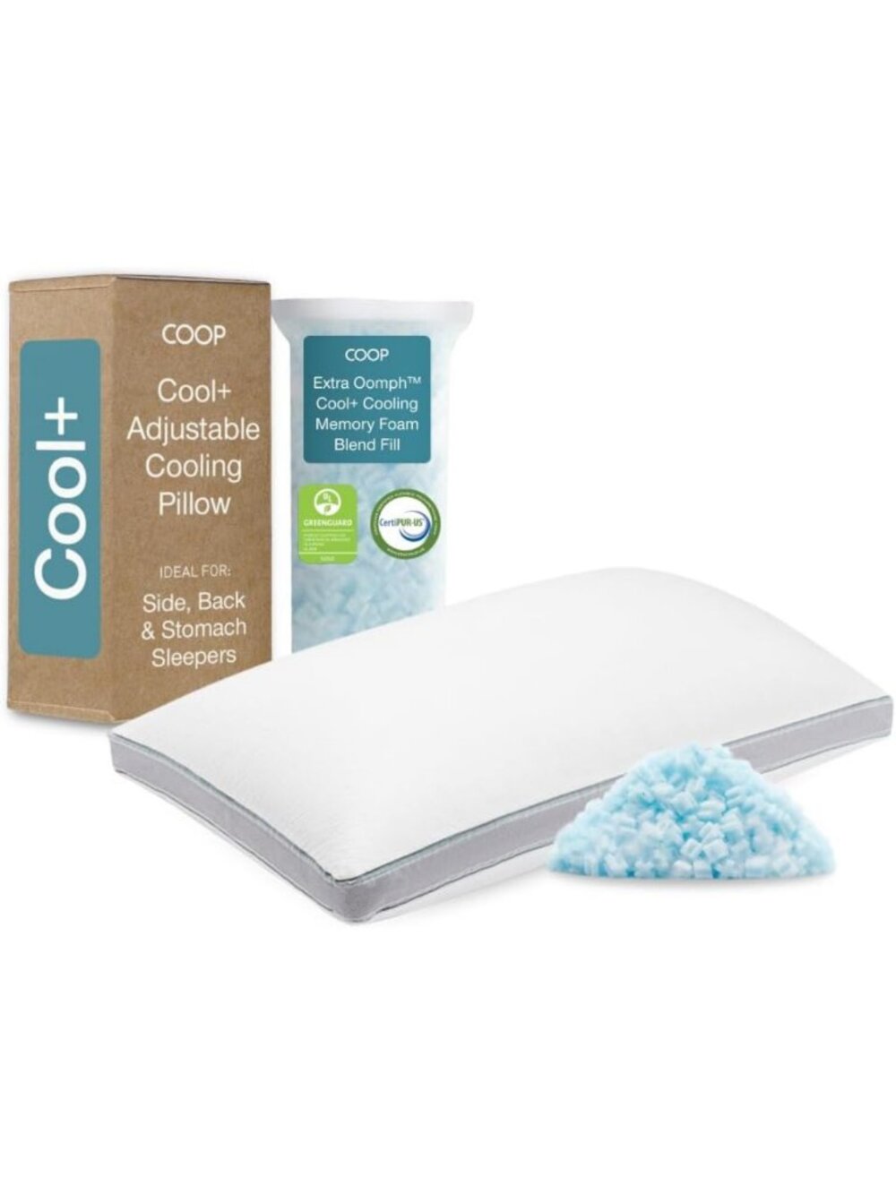 Adjustable Queen Size Memory Foam Pillow with Cooling Gel - Neck Support for All